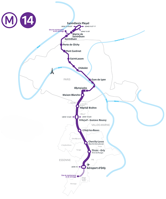 Carte du métro 14